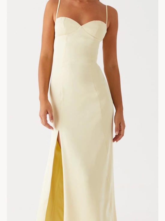 Peppermayo Dresses & Skirts - Peppermayo Cream Maxi Dress with Front Slit
